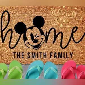 Disney Mickey Mouse Personalized Outdoor Coir Doormat